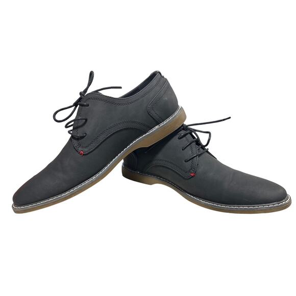 Jousen Mens 9.5 Black Faux Leather Lace Up Oxford Business Casual Dress Shoes main image 5